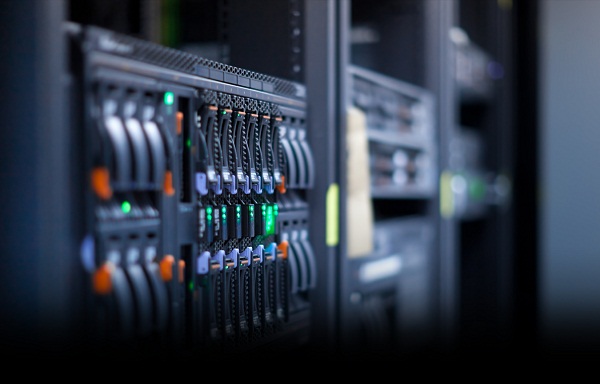 Photo of a server that is a part of managed cloud hosting
