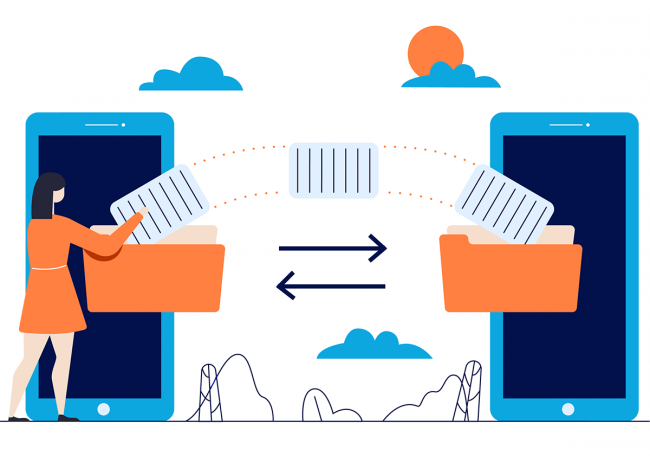 Vector symbolizing a file backup